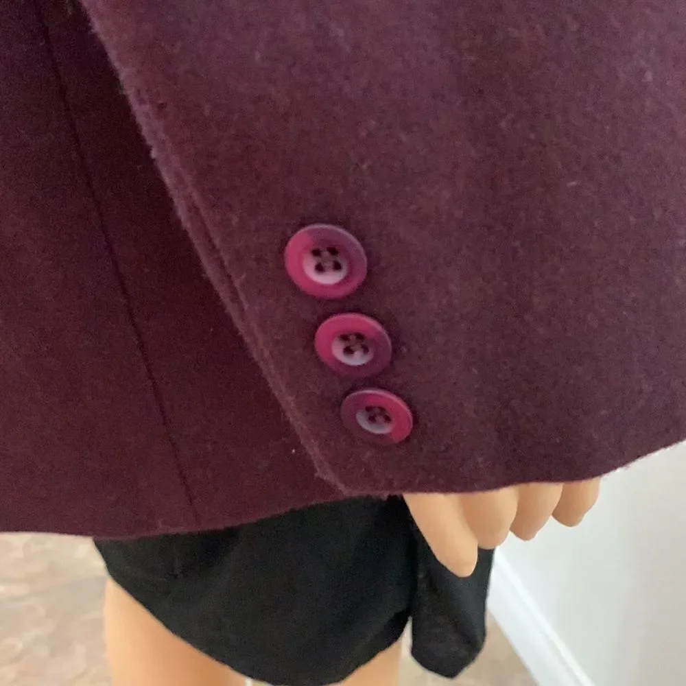 Eddie Bauer Purple Plum Medium Woman’s  Button Long Sleeve Jacket Wool Angora